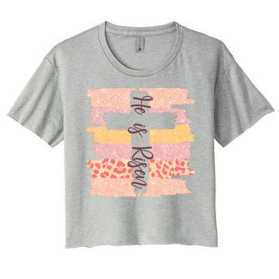 He Is Risen Easter Resurrection Jesus Women's Crop Top Tee