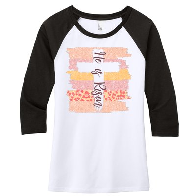 He Is Risen Easter Resurrection Jesus Women's Tri-Blend 3/4-Sleeve Raglan Shirt