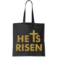 He Is Risen Jesus Savior Easter Gold Glitter Print Bag