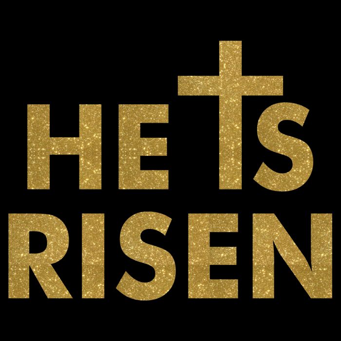 He Is Risen Jesus Savior Easter Gold Glitter Print Bag