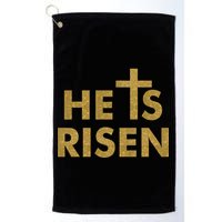 He Is Risen Jesus Savior Easter Gold Glitter Print Golf Towel