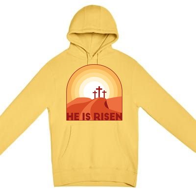 He Is Risen Sunset Jesus Christian Premium Pullover Hoodie