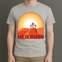 He Is Risen Sunset Jesus Christian T-Shirt