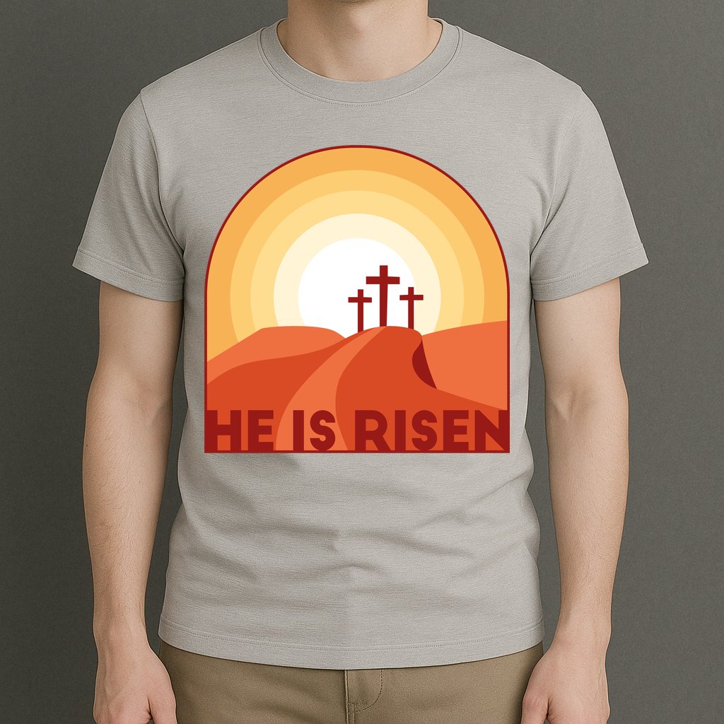 He Is Risen Sunset Jesus Christian T-Shirt