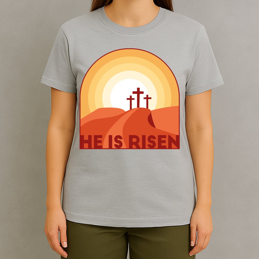 He Is Risen Sunset Jesus Christian T-Shirt