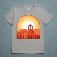 He Is Risen Sunset Jesus Christian T-Shirt