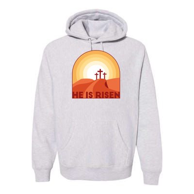 He Is Risen Sunset Jesus Christian Premium Hoodie