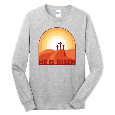 He Is Risen Sunset Jesus Christian Tall Long Sleeve T-Shirt