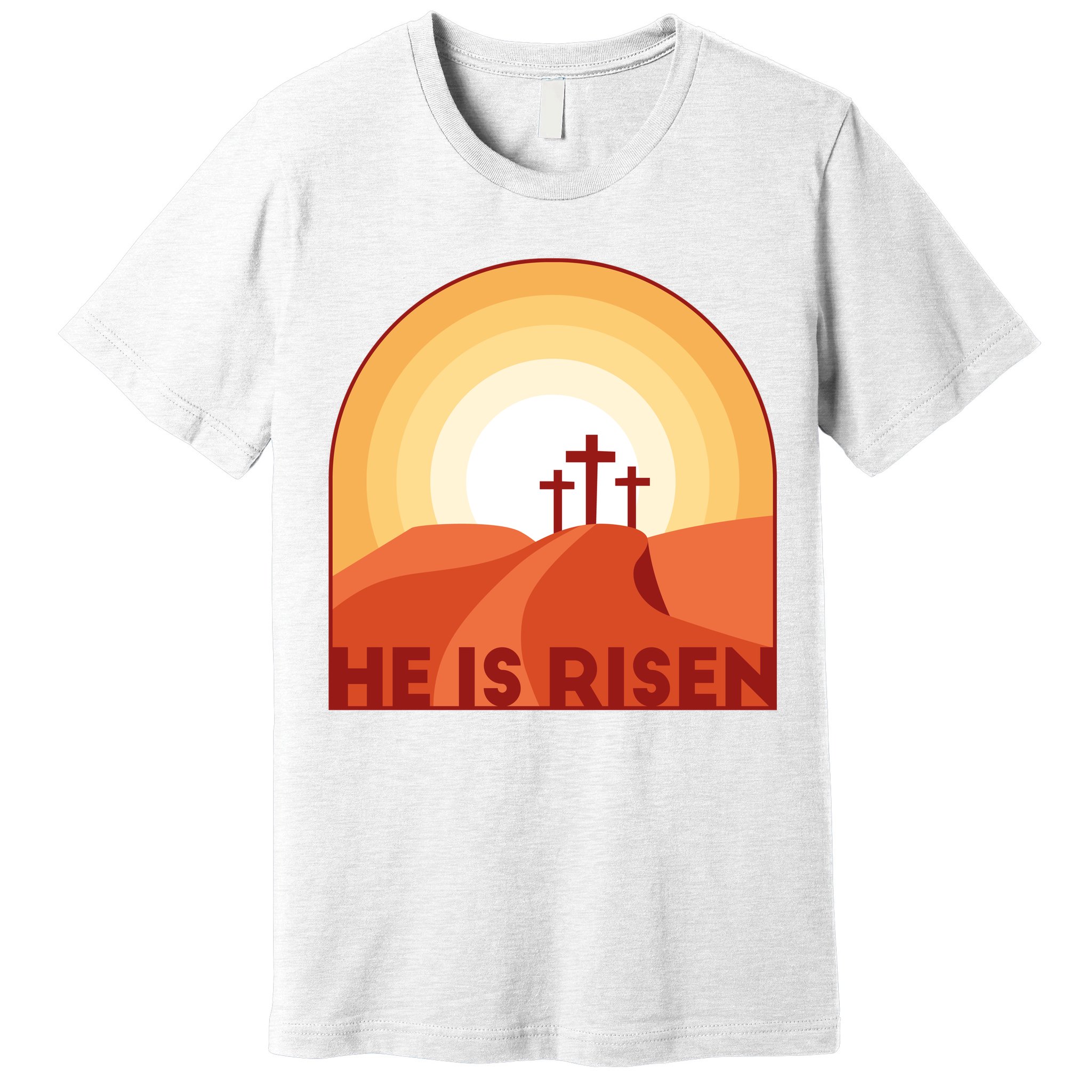 He Is Risen Sunset Jesus Christian Premium T-Shirt