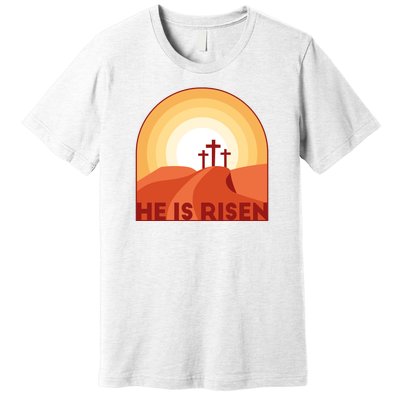 He Is Risen Sunset Jesus Christian Premium T-Shirt