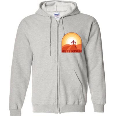 He Is Risen Sunset Jesus Christian Full Zip Hoodie