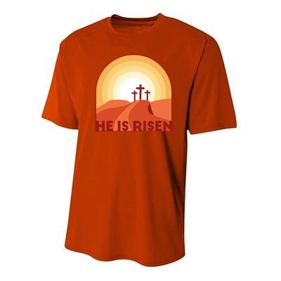 He Is Risen Sunset Jesus Christian Performance Sprint T-Shirt