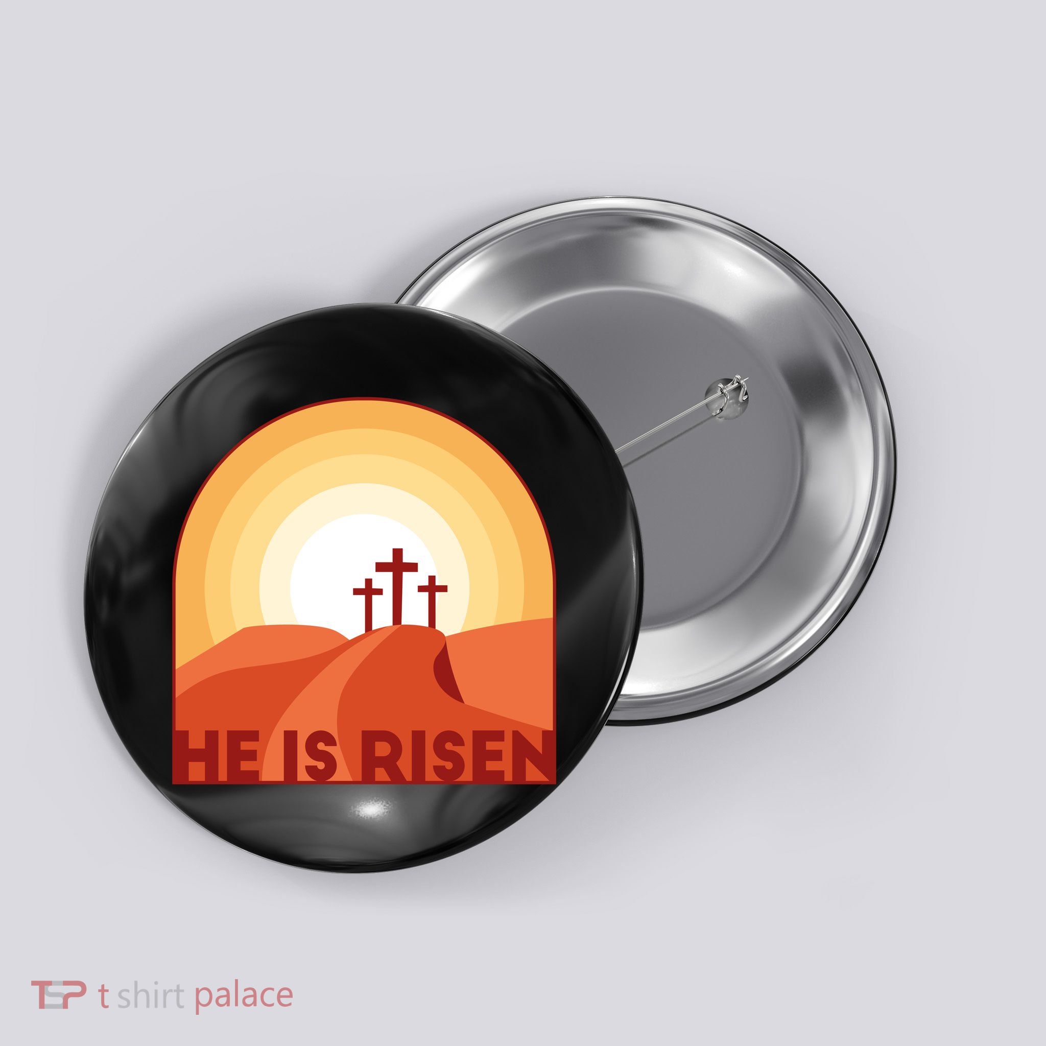 He Is Risen Sunset Jesus Christian Button
