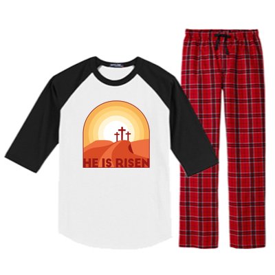 He Is Risen Sunset Jesus Christian Raglan Sleeve Pajama Set