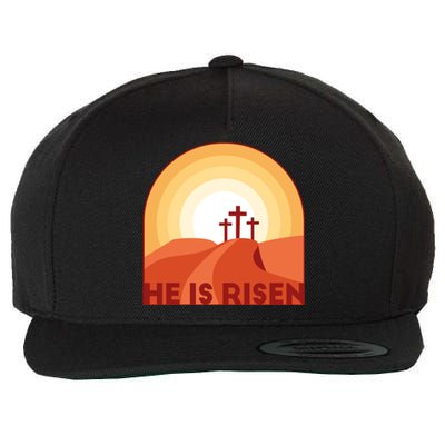 He Is Risen Sunset Jesus Christian Wool Snapback Cap