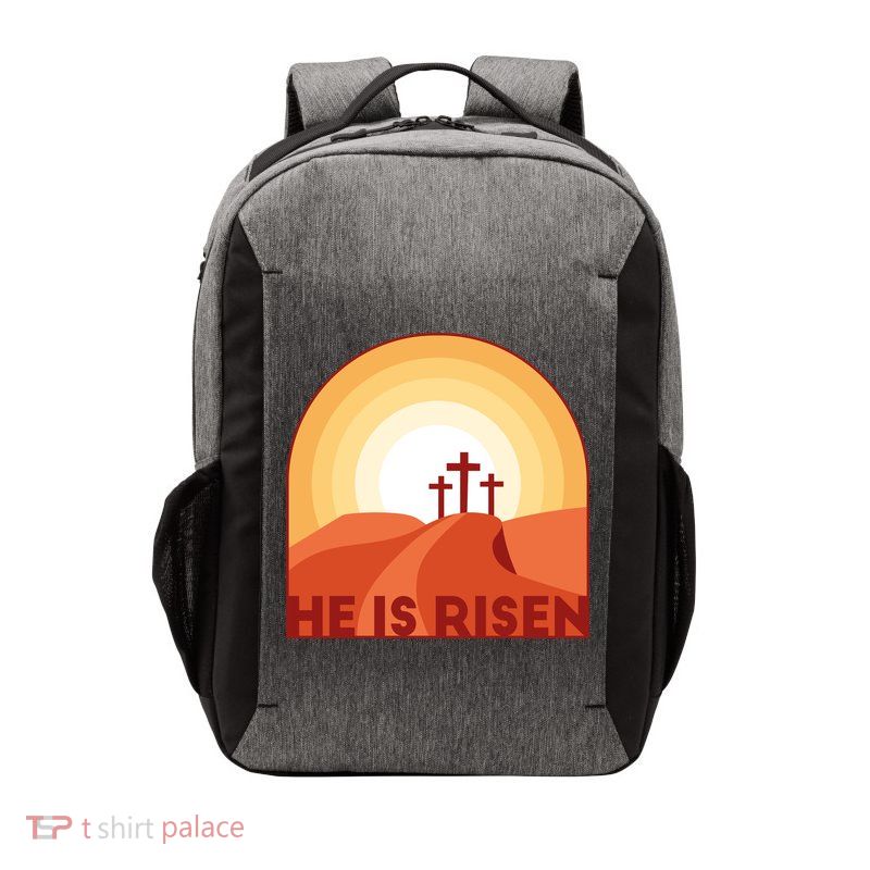 He Is Risen Sunset Jesus Christian Vector Backpack