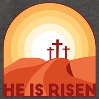 He Is Risen Sunset Jesus Christian Vector Backpack