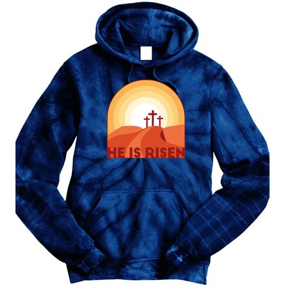 He Is Risen Sunset Jesus Christian Tie Dye Hoodie