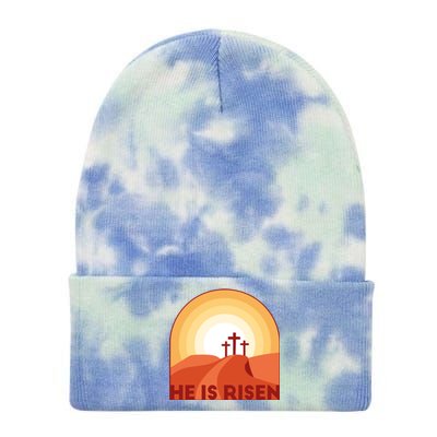 He Is Risen Sunset Jesus Christian Tie Dye 12in Knit Beanie