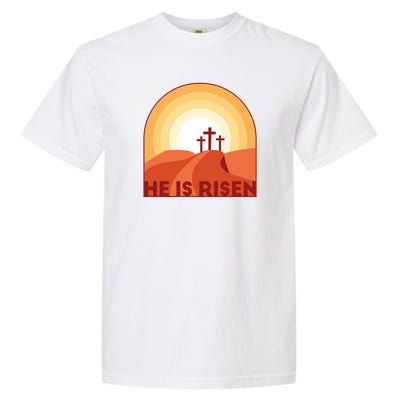 He Is Risen Sunset Jesus Christian Garment-Dyed Heavyweight T-Shirt