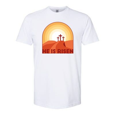 He Is Risen Sunset Jesus Christian Softstyle® CVC T-Shirt