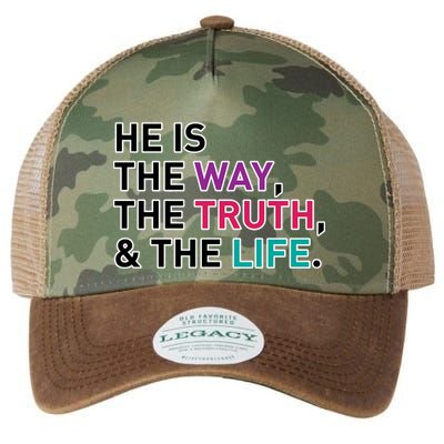 He Is The Way The Truth The Life Legacy Tie Dye Trucker Hat
