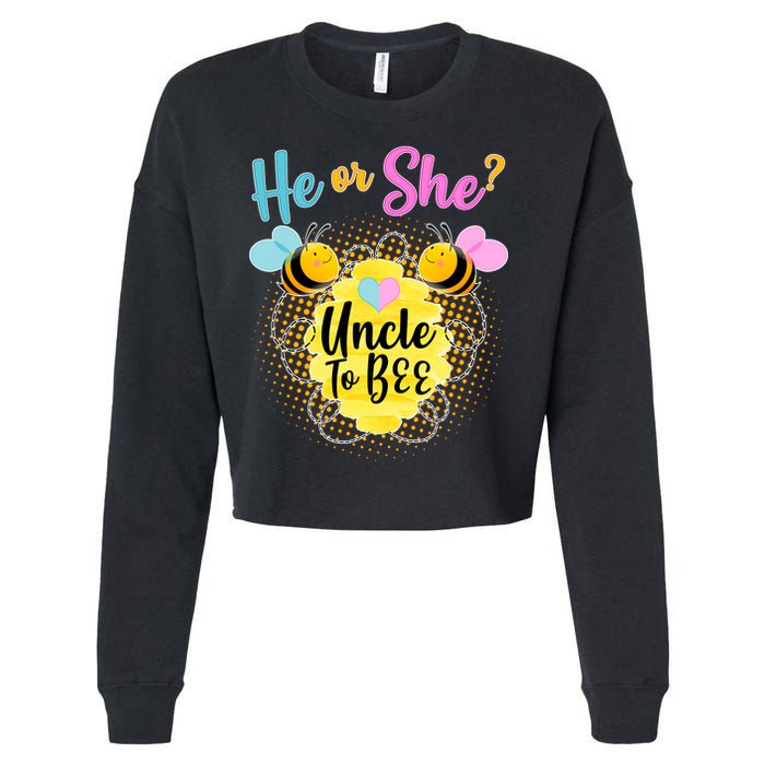 He or She? Uncle to Bee Cropped Pullover Crew