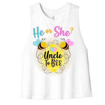 He or She? Uncle to Bee Women's Racerback Cropped Tank