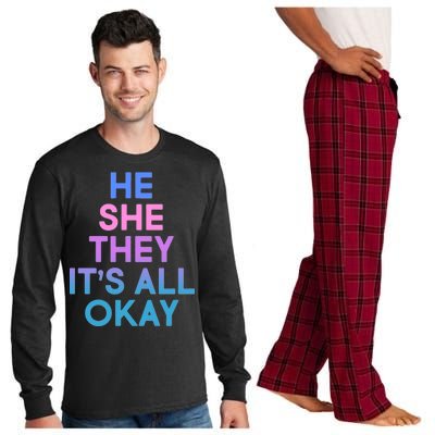 He She They It's All Okay  Long Sleeve Pajama Set