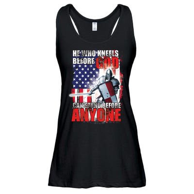 He Who Kneels Before God Can Stan Before Anyone Ladies Essential Flowy Tank