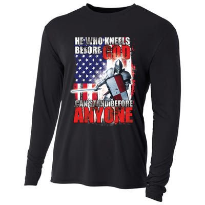 He Who Kneels Before God Can Stan Before Anyone Cooling Performance Long Sleeve Crew