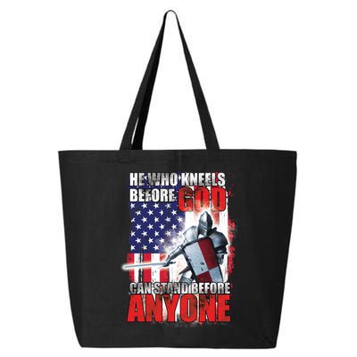 He Who Kneels Before God Can Stan Before Anyone 25L Jumbo Tote
