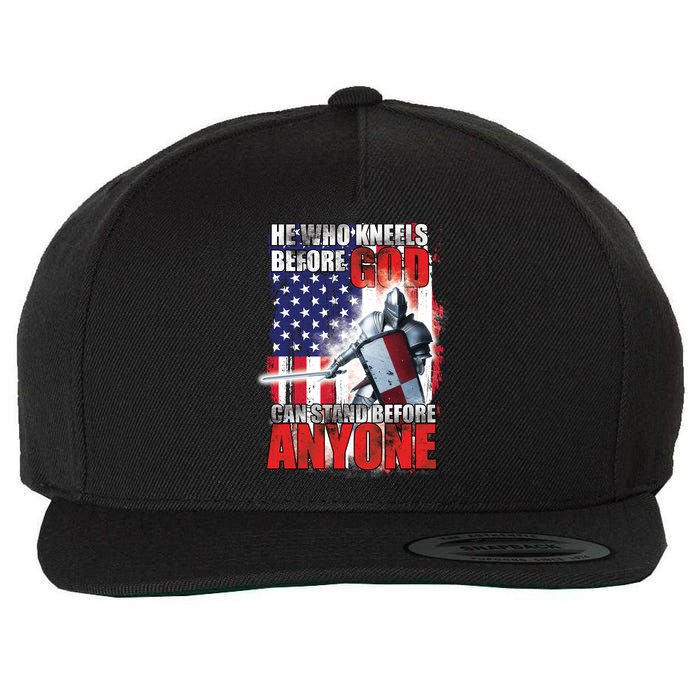 He Who Kneels Before God Can Stan Before Anyone Wool Snapback Cap