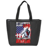 He Who Kneels Before God Can Stan Before Anyone Zip Tote Bag