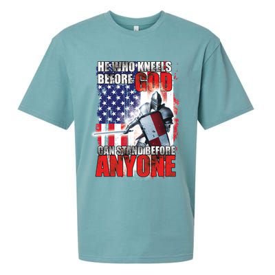 He Who Kneels Before God Can Stan Before Anyone Sueded Cloud Jersey T-Shirt