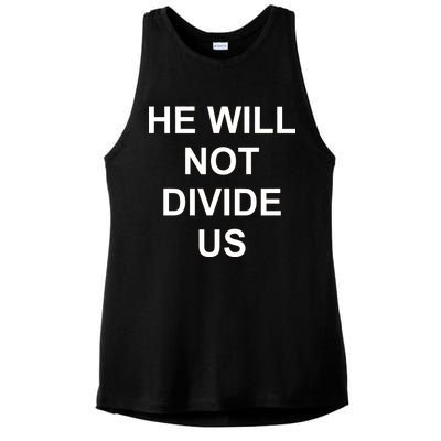 He Will Not Divide US Anti Trump Protest Ladies PosiCharge Tri-Blend Wicking Tank