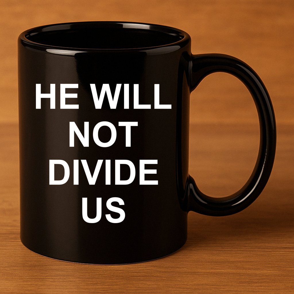 He Will Not Divide US Anti Trump Protest 11oz C Handle Ceramic Mug