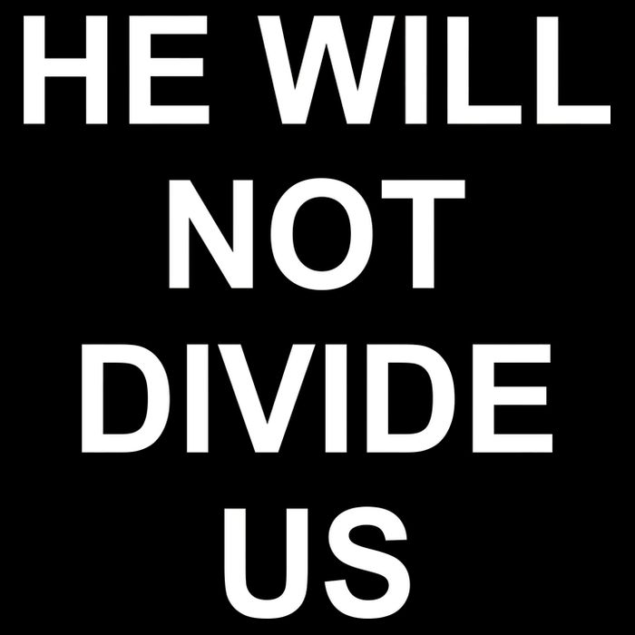 He Will Not Divide US Anti Trump Protest Drawstring Bag