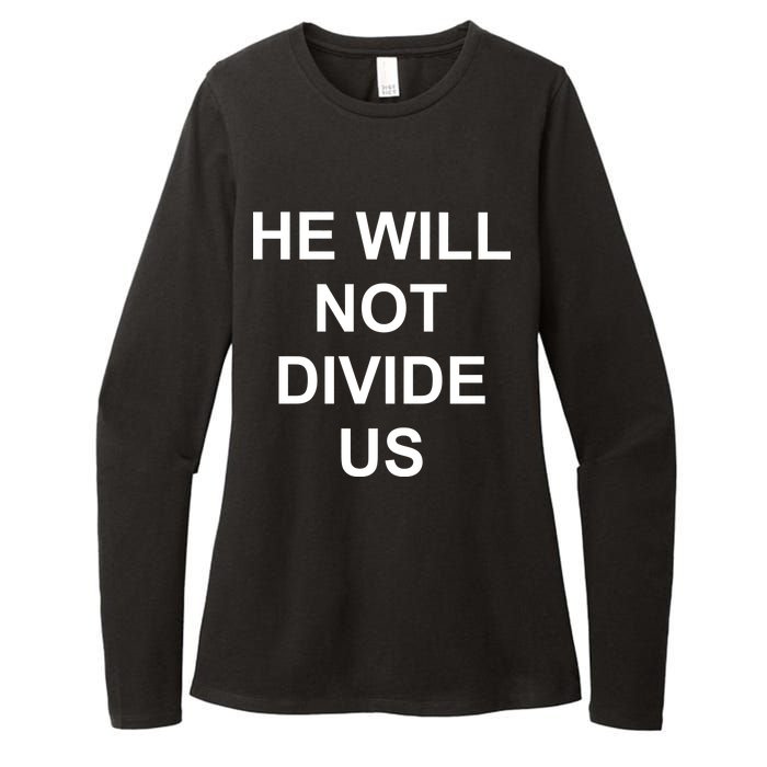 He Will Not Divide US Anti Trump Protest Womens CVC Long Sleeve Shirt