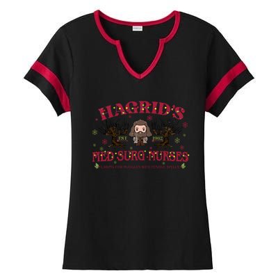 HagridS Est 1962 Med Surg Nurses Funny Christmas Holiday Xmas Wizard Ladies Halftime Notch Neck Tee