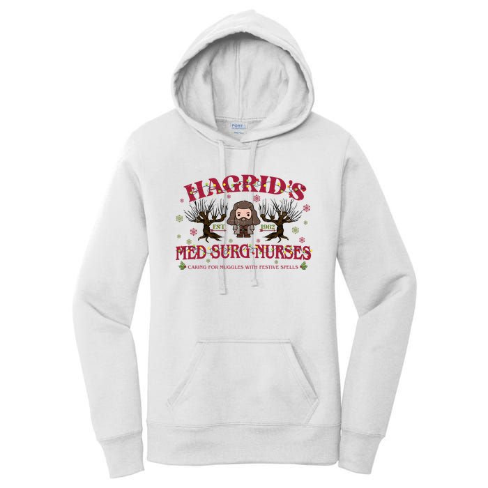 HagridS Est 1962 Med Surg Nurses Funny Christmas Holiday Xmas Wizard Women's Pullover Hoodie