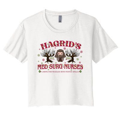 HagridS Est 1962 Med Surg Nurses Funny Christmas Holiday Xmas Wizard Women's Crop Top Tee