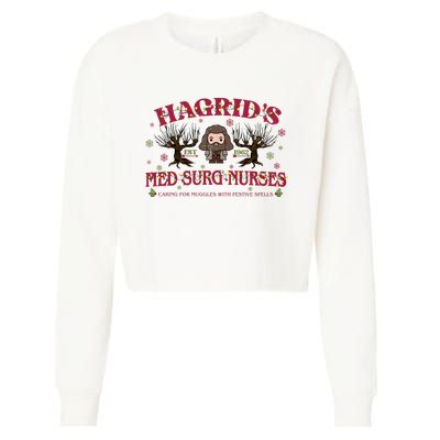 HagridS Est 1962 Med Surg Nurses Funny Christmas Holiday Xmas Wizard Cropped Pullover Crew