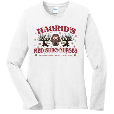 HagridS Est 1962 Med Surg Nurses Funny Christmas Holiday Xmas Wizard Ladies Long Sleeve Shirt