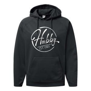 Hubby Established 1989 Wedding Anniversary Celebration Performance Fleece Hoodie