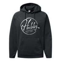 Hubby Established 1989 Wedding Anniversary Celebration Performance Fleece Hoodie