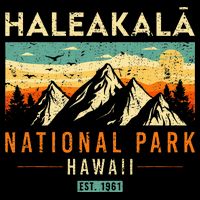 Haleakala Est 1961 Hawaii Vintage Retro National Park Button