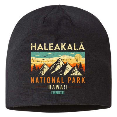 Haleakala Est 1961 Hawaii Vintage Retro National Park Sustainable Beanie