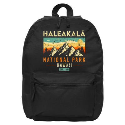 Haleakala Est 1961 Hawaii Vintage Retro National Park 16 in Basic Backpack