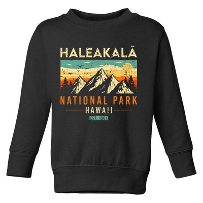 Haleakala Est 1961 Hawaii Vintage Retro National Park Toddler Sweatshirt